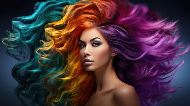 image of diverse, vibrant hair colors blending into a stunning background. Perfect for promoting haircare, beauty salons, and showcasing trendy hairstyles