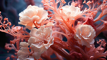 Soft coral embrace, portraying a gentle and comforting atmosphere in a single frame.