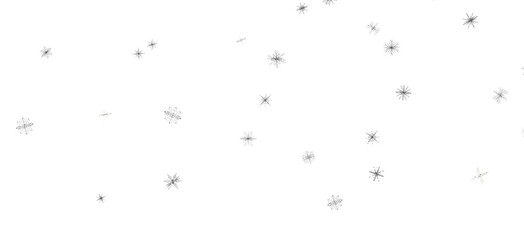 Whirling Snowflakes: Enthralling 3D Illustration of Falling Festive Snow Crystals