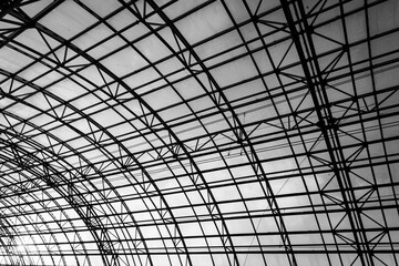 Modern Curved Metal Construction — Industrial Geometry and Contemporary Engineering