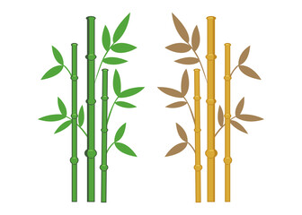 bamboo stick hand drawn illustration isolated on white background