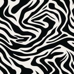 Trendy black and white zebra skin pattern background vector   seamless geometric animal print design