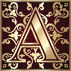 ornamental decorative letter - A / vector illustration