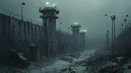 Fortress of Solitude: The Prison in Rain - obrazy, fototapety, plakaty