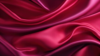 Obraz premium Red purple silk satin background, Shiny fabric with wavy soft pleats, Beautiful fabric background with empty space for your product and design, generative ai
