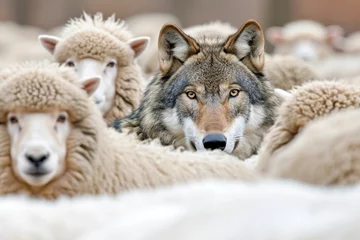 Fototapeten Wolf in sheep's clothing. © Bargais