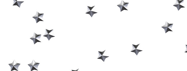 XMAS Stars - Banner with golden decoration. Festive border with falling glitter dust and stars.
