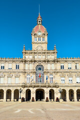 La Coruna City town hall in Maria Pita Square, Galicia Spain. High quality photo