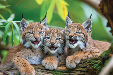 The playful and adorable expressions of lynx cubs up close