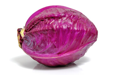 Red cabbage white background. Healthy vegetables.