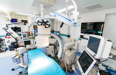Modern hospital emergency room. New medical technologies.