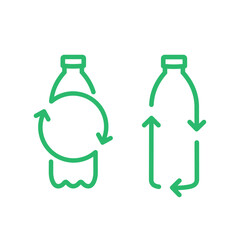 Recycle plastic bottle icon. Pet bottle with arrows recycling sign vector illustration