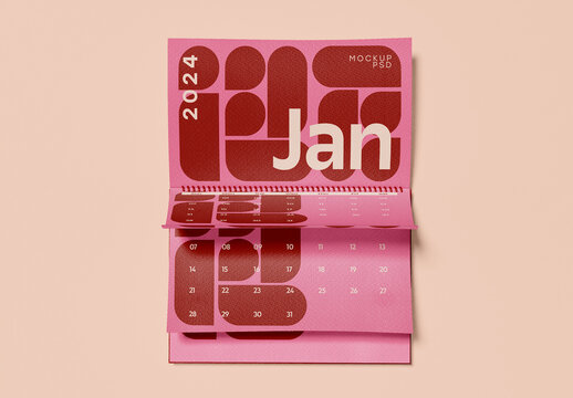 Horizontal Wall Calendar Mockup