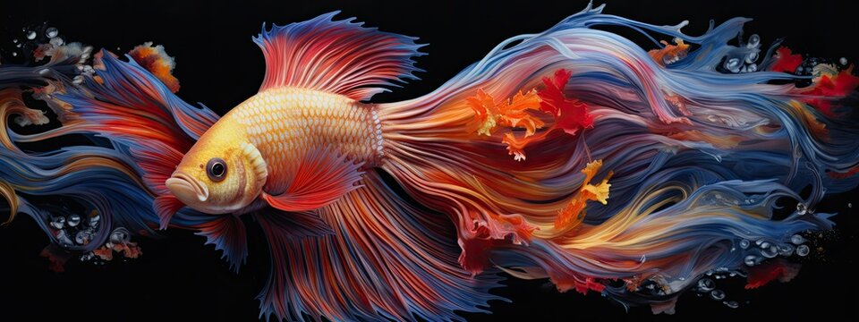 Beauty fantasy fighting fish art