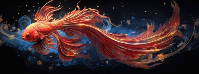 Obraz premium Beauty fantasy fighting fish art