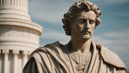 Stoic Essence in Sculpture: A Philosophical Illustration of Stoicism and Wisdom, Stoicism, Generative Al