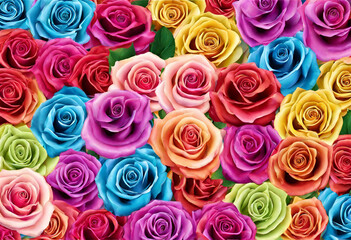 Colorful flowers, wallpaper with beautiful flowers for decoration