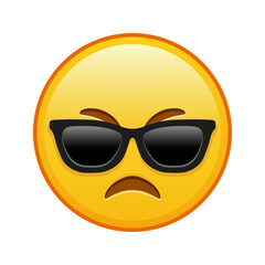 Angry face with sunglasses Large size of yellow emoji smile