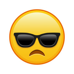 Disappointed face with sunglasses Large size of yellow emoji smile