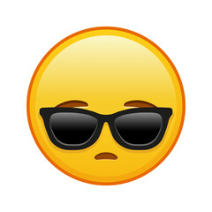 Anguished face with sunglasses Large size of yellow emoji smile