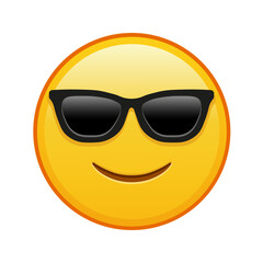 Slightly smiling face with sunglasses Large size of yellow emoji smile