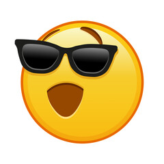 Winking face with sunglasses Large size of yellow emoji smile