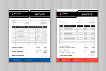 black creative digital marketing business invoice design template