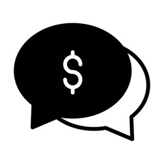 Dollar Chat Bubble solid glyph icon