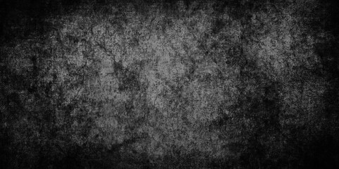 Abstract Empty surreal room wall or concrete texture, Stone black texture background with grainy scratches, Black or dark gray rough grainy black grunge texture, dark concrete floor old grunge texture