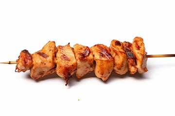 Chicken skewer isolated on a white background. Souvlaki isolated