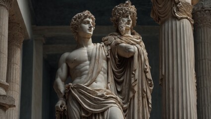 Fototapeta na wymiar Stoic Essence in Sculpture: A Philosophical Illustration of Stoicism and Wisdom, Stoicism, Generative Al