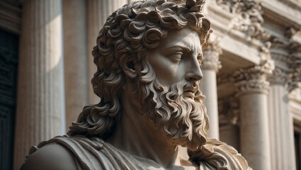 Stoic Essence in Sculpture: A Philosophical Illustration of Stoicism and Wisdom, Stoicism, Generative Al