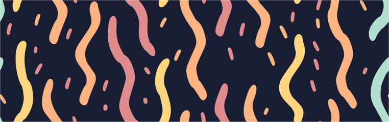 Abstract scribble art. Colorful small wavy lines seamless pattern. Confetti Scribble abstract seamless pattern.