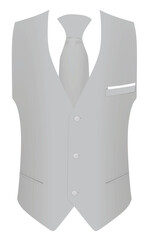 Grey suit vest. vector illustration