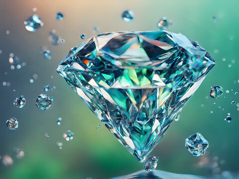 Diamant umgeben von Diamanten Splittern