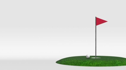 グリーンに設けられたカップにホールインするゴルフボールとカップインに失敗したゴルフボール、CGで作成した背景,golf,sports,スポーツ,lesson,レッスン,ゴルフ練習