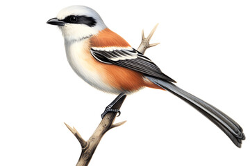 Shrike white background - Generative AI