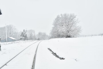 Snow on Train Tracks