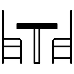 Dining Table solid glyph icon