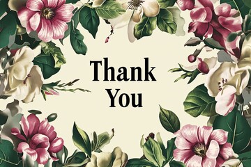 Graceful Floral Thank You Card Design