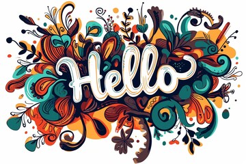 Vibrant Artistic Illustration of the Word "Hello"