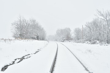 Snow on Train Tracks
