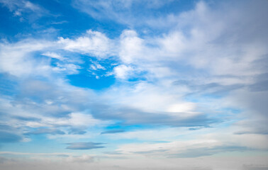 Fototapeta premium Beautiful blue sky with white cloud, background, wallpaper.