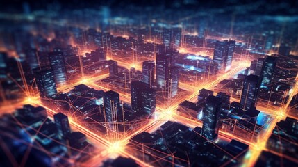 Fototapeta premium Advanced telecommunication networks upgrade. AI generated