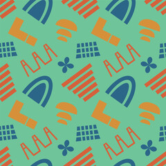Abstract shapes backgrounds. Brutal contemporary figure patterns. Geometric pattern in trendy retro brutalist style.
