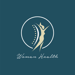Woman health logo design vector icon for business with creative concept idea