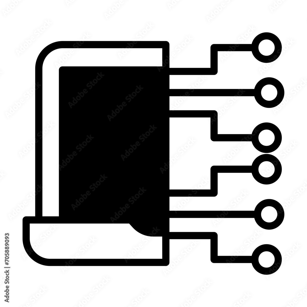 Sticker Laptop Ai solid glyph icon