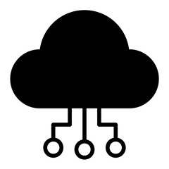 Dollar Cloud solid glyph icon