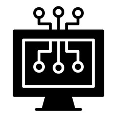 Digital Monitor solid glyph icon