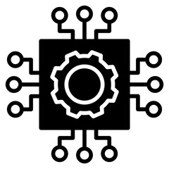 Ai Process solid glyph icon